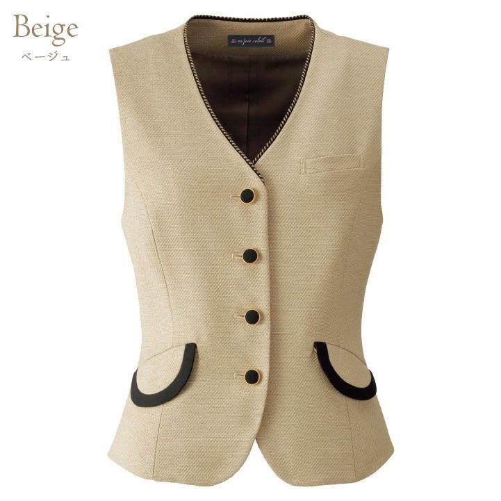 ベスト レディース アンジョア ベージュ 事務服 制服 ジレ 仕事服 受付 接客業 ホテル 美術館 enjoie jo-11520-b | ジョア | 08