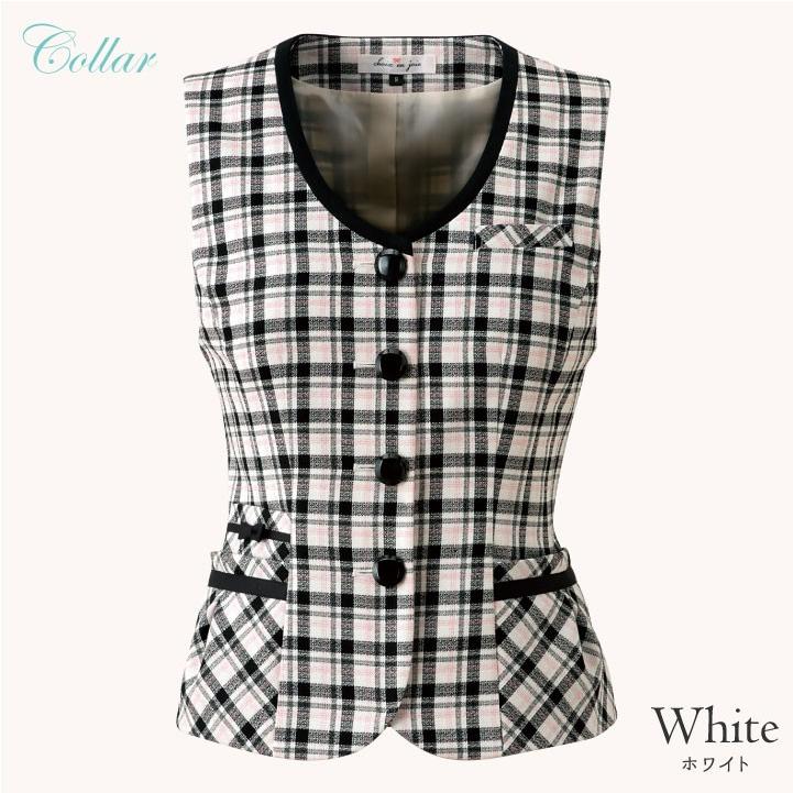 ベスト アンジョア 事務服 制服 仕事服 クリニック 病院 美容 受付 接客業 レディース チェック かわいい 上品 オールシーズン 年間 enjoie jo-11660-b | ジョア | 06