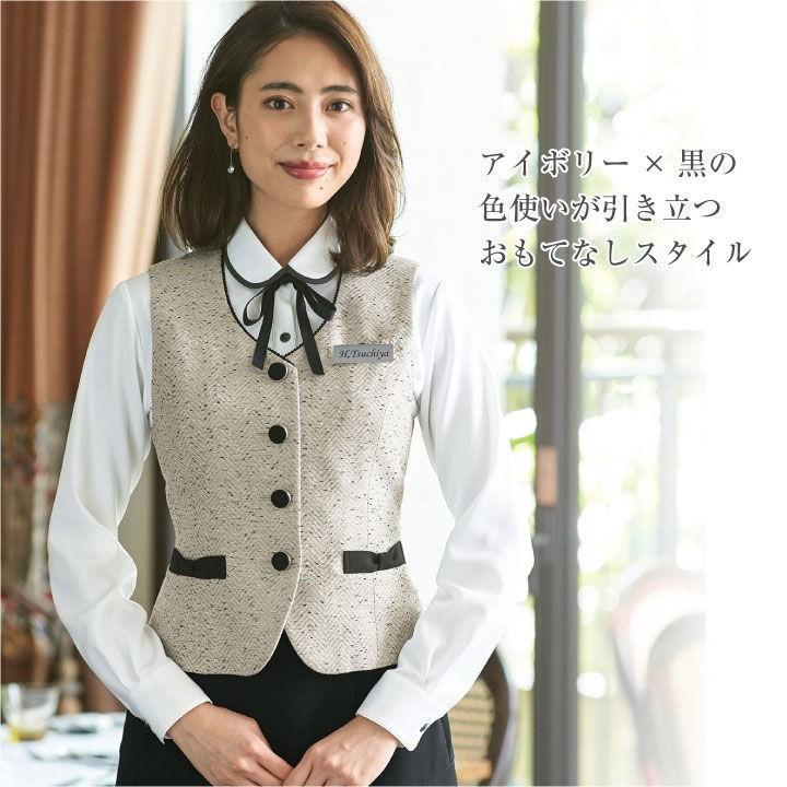 ベスト レディース アンジョア 事務服 制服 ジレ 仕事服 受付 接客業 ホテル レストラン enjoie jo-11680-b | ジョア | 04