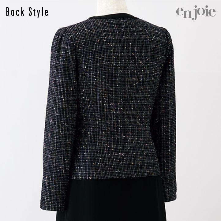 ジャケット 長袖 ツイード 事務服 企業受付 制服 ユニフォーム かわいい おしゃれ レディース 5号 7号 9号 11号 13号 15号 ブラック 黒 ジョア jo-82125 |  | 04