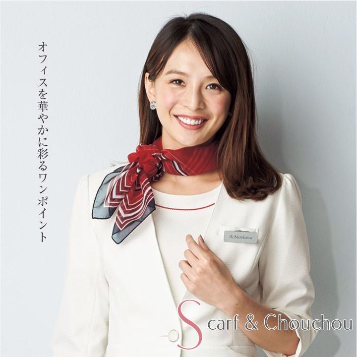 スカーフ シュシュ 正方形 柄物 ヘアアクセ アンジョア 事務服 制服 オフィス 美容 医療 クリニック 受付 接客 レディース 華やか 清楚 上品 enjoie jo-op131 | ジョア | 01