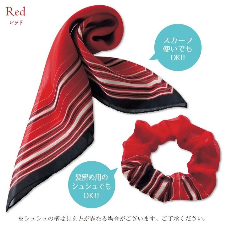 スカーフ シュシュ 正方形 柄物 ヘアアクセ アンジョア 事務服 制服 オフィス 美容 医療 クリニック 受付 接客 レディース 華やか 清楚 上品 enjoie jo-op131 | ジョア | 05