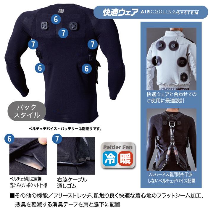 村上被服 水冷服 長袖ペルチェコンプレッション 単品 春夏 インナー メンズ レディース 接触冷感 ストレッチ UVカット 消臭テープ 作業着 おしゃれ mh-p115 爆買 | HOOH | 03