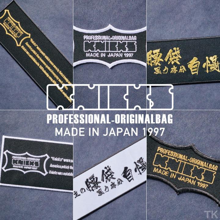 KNICKS ニックス オリジナルロゴ刺繍ワッペン W-1BG 黒地に金 KNICKS ニックス オリジナルロゴ刺繍ワッペン W-1BG 黒地に金