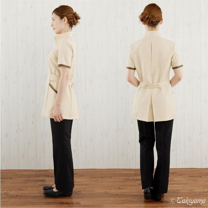 シロタコーポレーション レディースジャケット 透け防止 ストレッチ エステ ネイル クリニック 受付 医療系 制服 シロタ 半袖 sc-e3125 | ブランド登録なし | 05