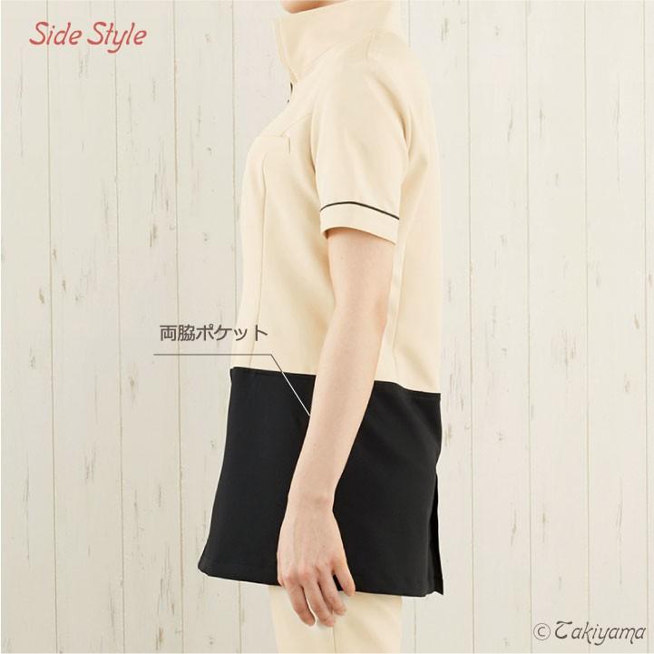 シロタコーポレーション レディースジャケット 透け防止 ストレッチ ボックスプリーツ エステ ネイル クリニック 受付 医療系 制服 シロタ 半袖 sc-e3132 | ブランド登録なし | 11