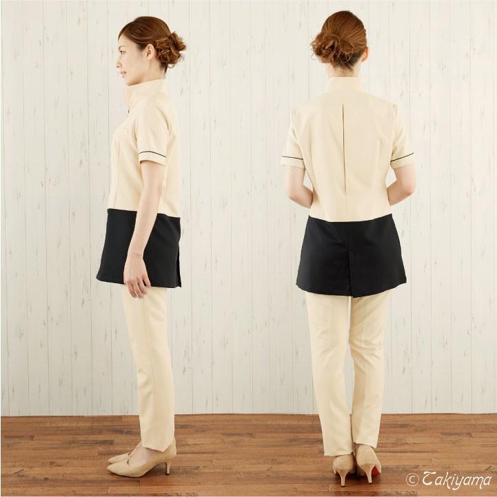 シロタコーポレーション レディースジャケット 透け防止 ストレッチ ボックスプリーツ エステ ネイル クリニック 受付 医療系 制服 シロタ 半袖 sc-e3132 | ブランド登録なし | 05