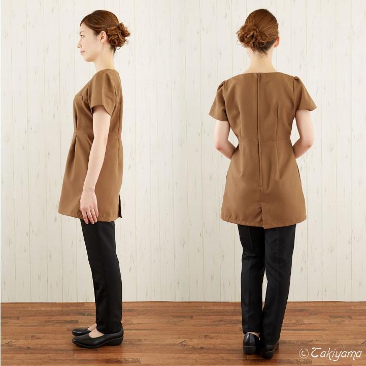 シロタコーポレーション チュニック ブラック ブラウン Aラインシルエット エステ ネイル サロンスタッフ クリニック 受付 医療系 制服 シロタ 半袖 sc-e3135 | ブランド登録なし | 05