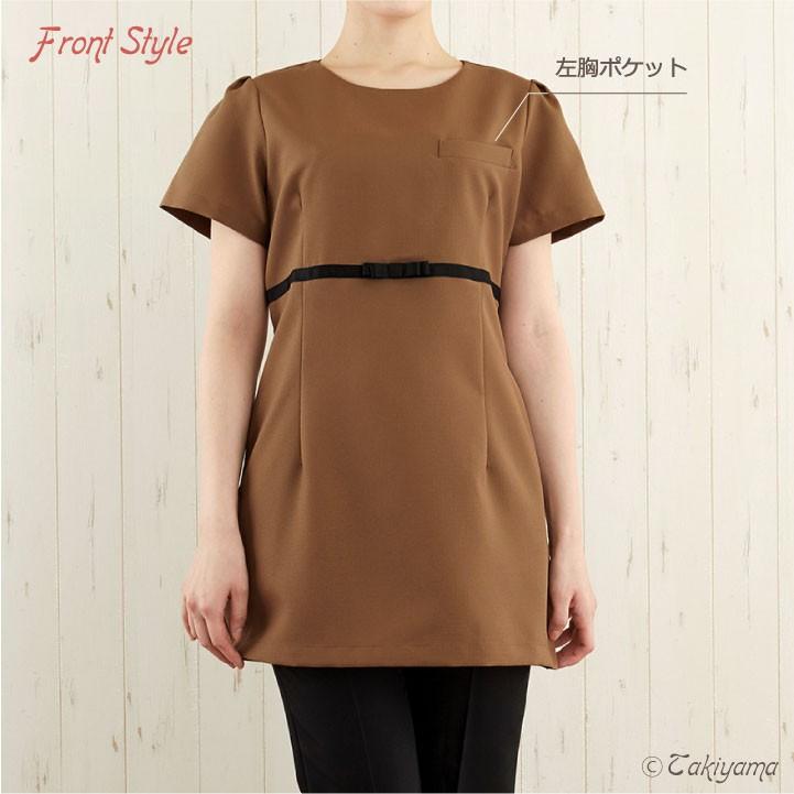 シロタコーポレーション チュニック ブラウン Aラインシルエット エステ ネイル サロンスタッフ クリニック 受付 医療系 制服 シロタ 半袖 sc-e3138 | ブランド登録なし | 09