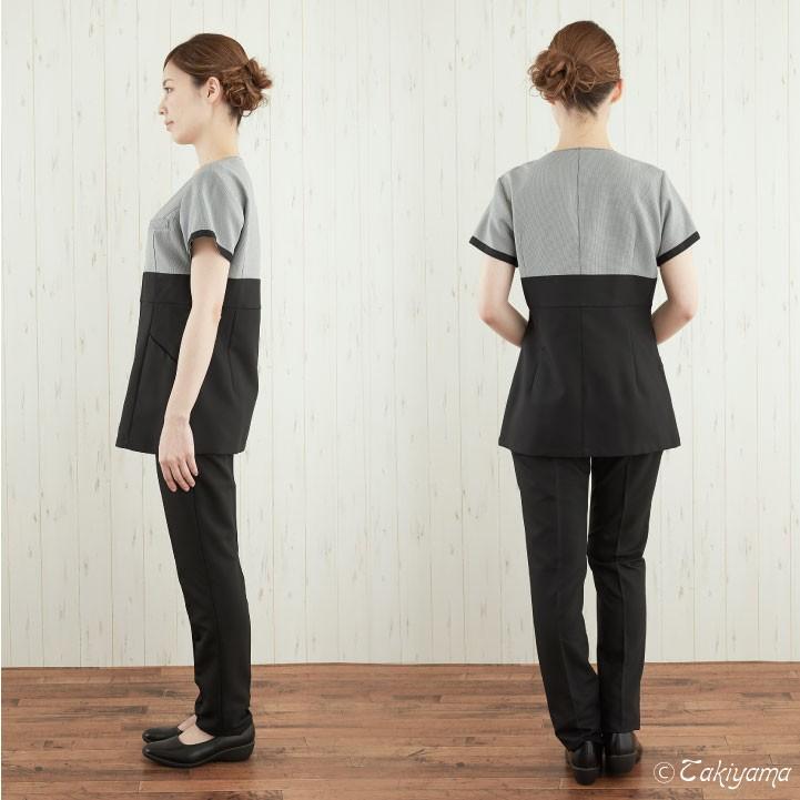 シロタコーポレーション レディースジャケット 千鳥柄 モノトーン エステ ネイル サロンスタッフ クリニック 受付 医療系 制服 シロタ 半袖 sc-e3145 | ブランド登録なし | 05