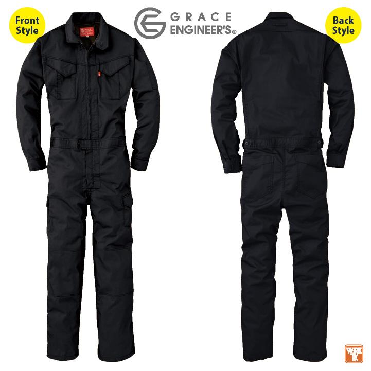 グレースエンジニア 薄手 脇メッシュ 長袖つなぎ オーバーオール 涼しい 春夏 作業服 作業着 酪農 農業 自動車整備 板金 塗装 メンズ レディース sk-ge628 | ブランド登録なし | 02