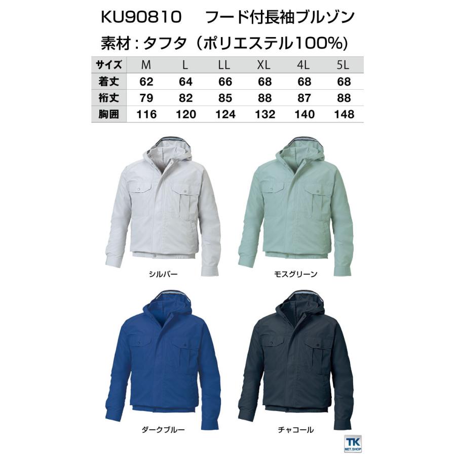 空調作業服 ファン無し 仕事服 仕事着 フード付ブルゾン SUN-S 作業服 
