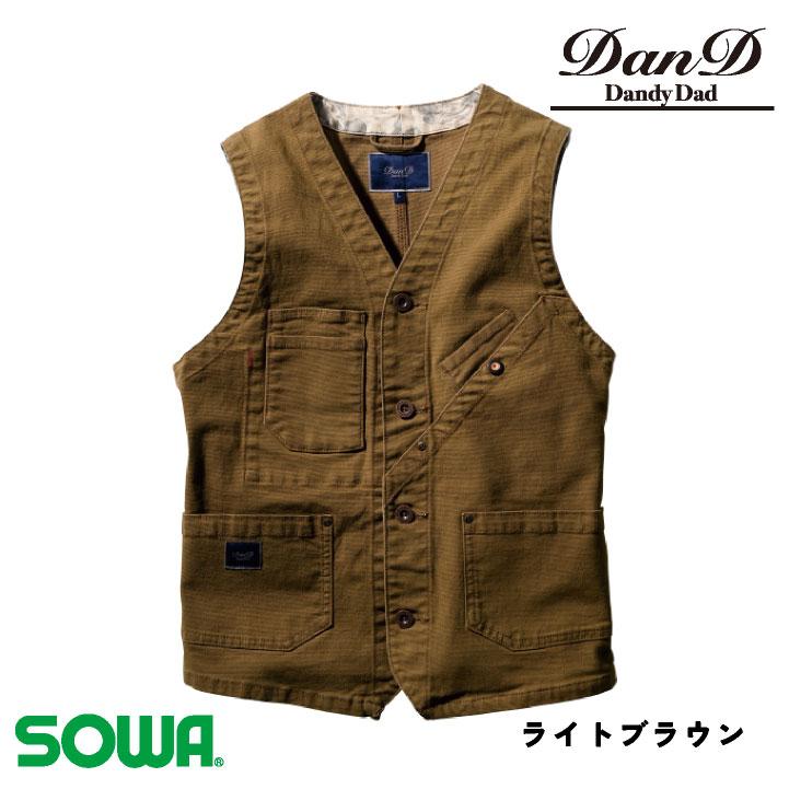 SOWA（ソーワ） ベスト 春夏 秋冬 上着 メンズ ストレッチ 吸汗 デニム