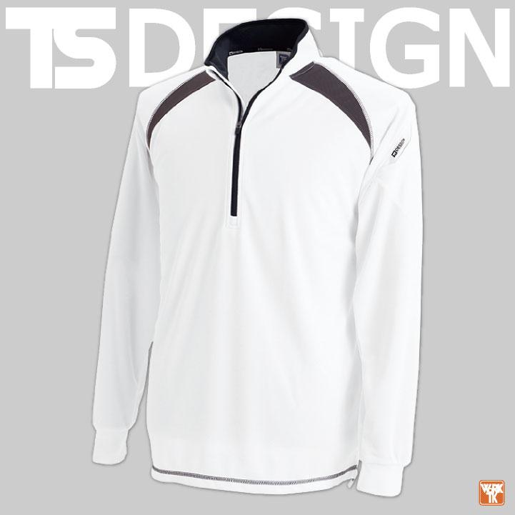 TS DESIGN ドライ 長袖 ジップアップ シャツ 吸汗速乾 春夏 秋冬 作業着 作業服 おしゃれ カジュアル スポーツ メンズ レディース 藤和 (ネコポス) tw-3025 | TS DESIGN | 04