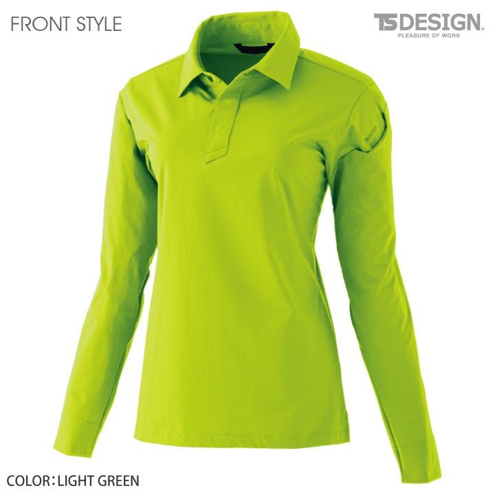 TS DESIGN 4D レディースロングポロシャツ 作業服 作業着 長袖ポロシャツ ストレッチ 吸汗速乾 形状安定 帯電防止 レディース 春夏 秋冬 tw-91051 | ブランド登録なし | 06