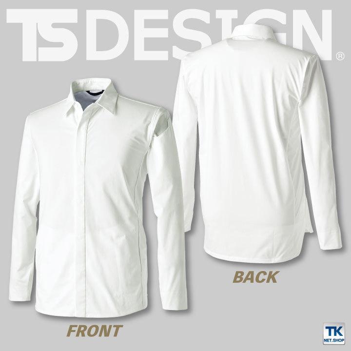 TS DESIGN ロングスリーブシャツ 長袖 ストレッチ 軽量 吸汗速乾 作業着 メンズ レディース TOWA 営業 仕事着 無地 年間 スーツ フォーマル 春夏 秋冬 tw-9205 |  | 03