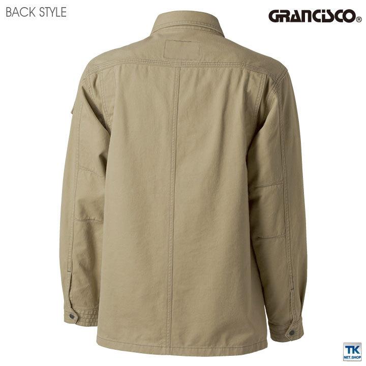 ワークシャツ 作業着 作業服 グランシスコ ワークウェア ピーチチノ 綿100％ ガーメントウォッシュ おしゃれ タカヤ ジャケット 秋冬 GRANCISCO 長袖 ty-gc5002 |  | 06