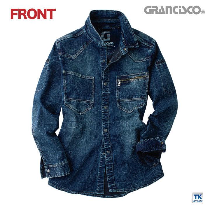 デニムシャツ ストレッチ グランシスコ スリムシルエット おしゃれ タカヤ 長袖シャツ 年間 春夏 秋冬 GRANCISCO ty-gca704 |  | 07
