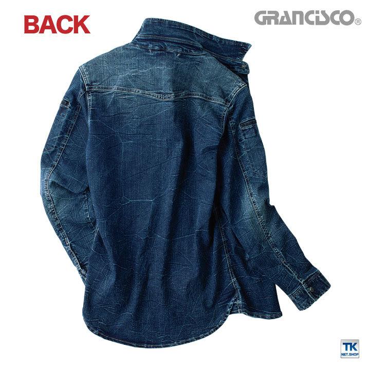 デニムシャツ ストレッチ グランシスコ スリムシルエット おしゃれ タカヤ 長袖シャツ 年間 春夏 秋冬 GRANCISCO ty-gca704 |  | 08