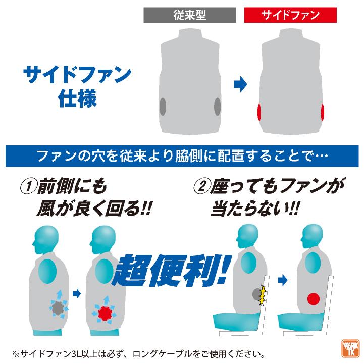 ジーベック（XEBEC） 空調服(R) サイドファン ベスト 春夏 作業着 空調