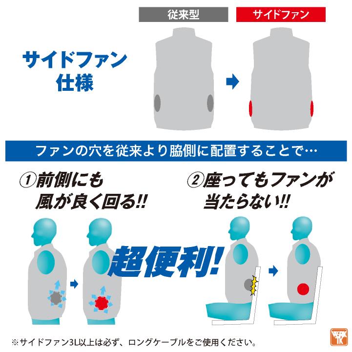 ジーベック（XEBEC） 空調服(R) フルハーネス対応 サイドファン ベスト