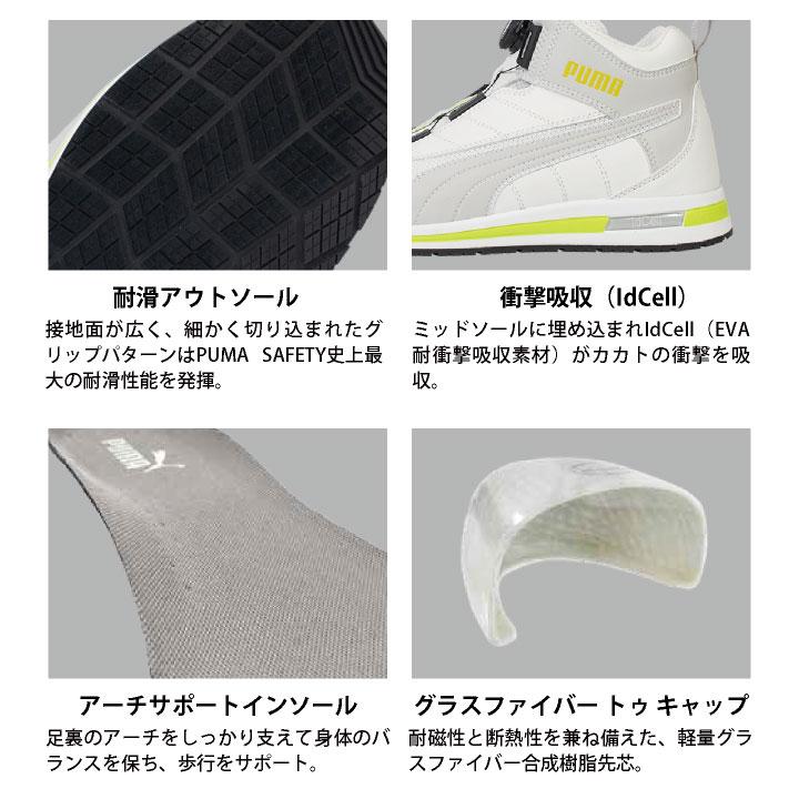 PUMA（プーマ） セーフティシューズ ダイヤル式 ミッドカット 樹脂先芯
