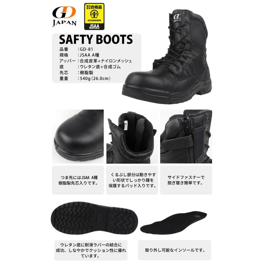 安全靴 セーフティーシューズ ジーデー Jsaa A種 樹脂先芯 半長靴 軽量 軽い クッション性 着脱簡単 定番 シンプル Gd81 あすつく対応 Gd 81 Work Uneven 通販 Yahoo ショッピング