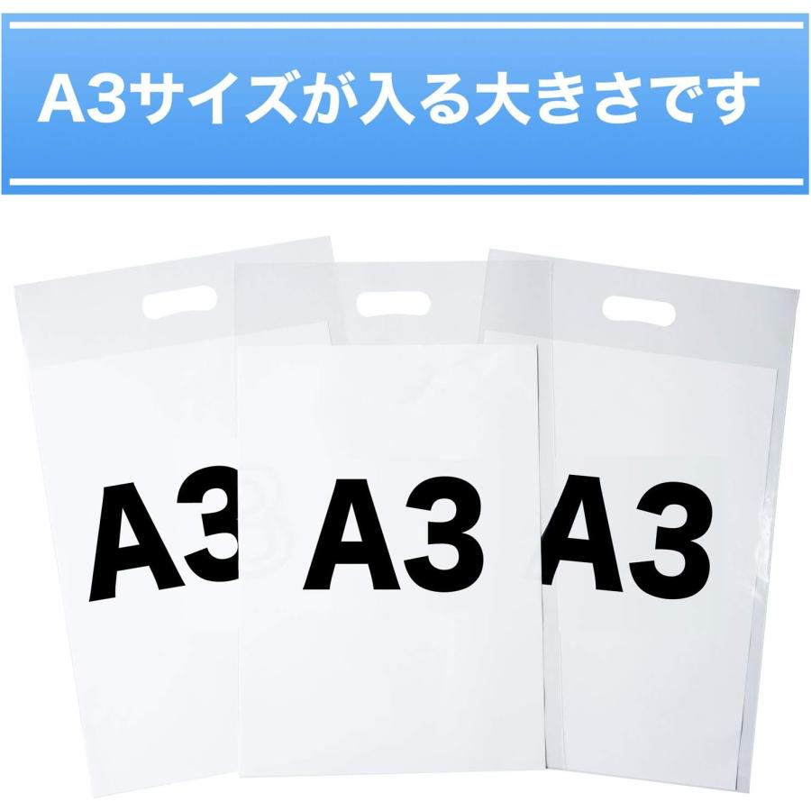 透明手提げ袋 【A3サイズ】 小判抜き 100枚セット 315x505mm 50ミクロン厚 CPP 配布 販促 | きらきらぷんぷん丸 | 04