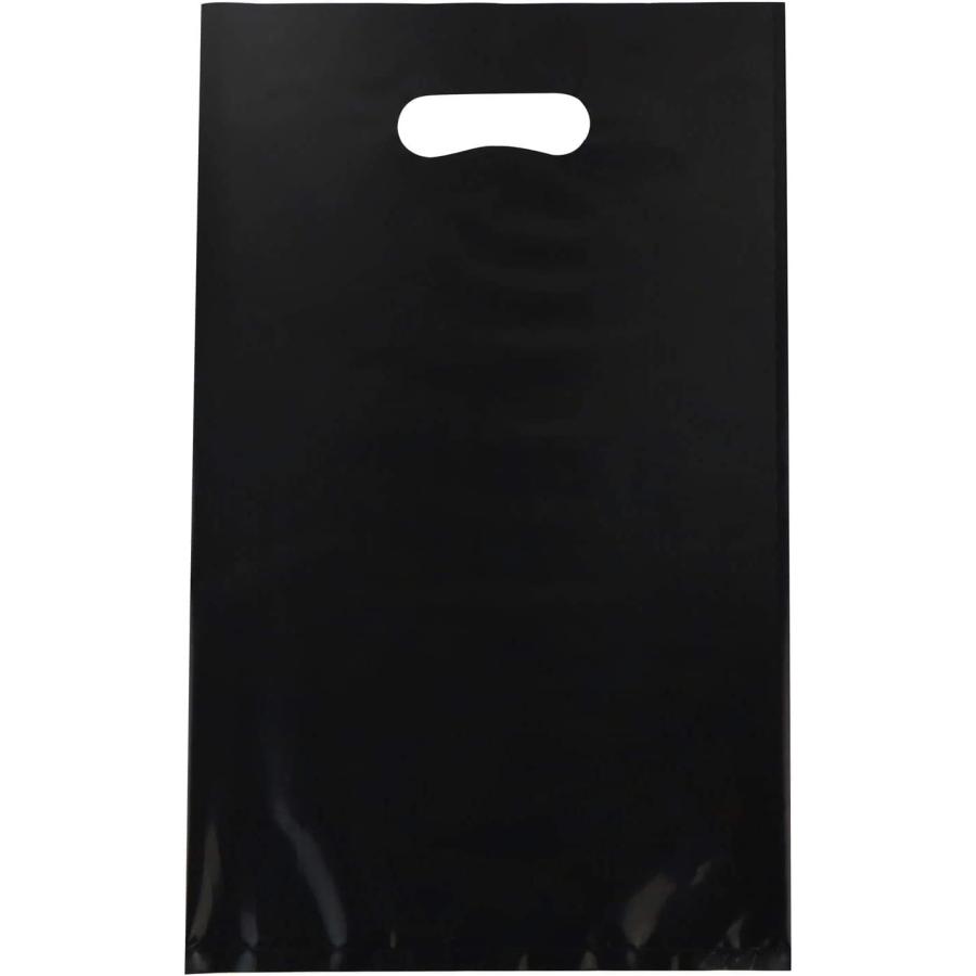 手提げビニール袋 黒 ブラック【A4サイズ】小判抜き 100枚セット 中身が透けない見えないポリ袋 230x380mm 破れにくいLLDPE 50ミクロン厚 丈夫 | きらきらぷんぷん丸