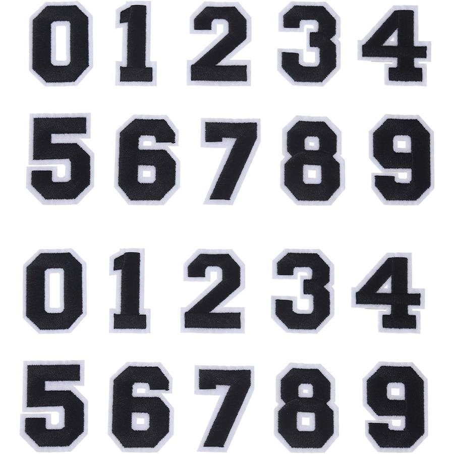 きらきらぷんぷん丸 アイロンワッペン 数字 【ブラック】 黒 0~9 各2枚