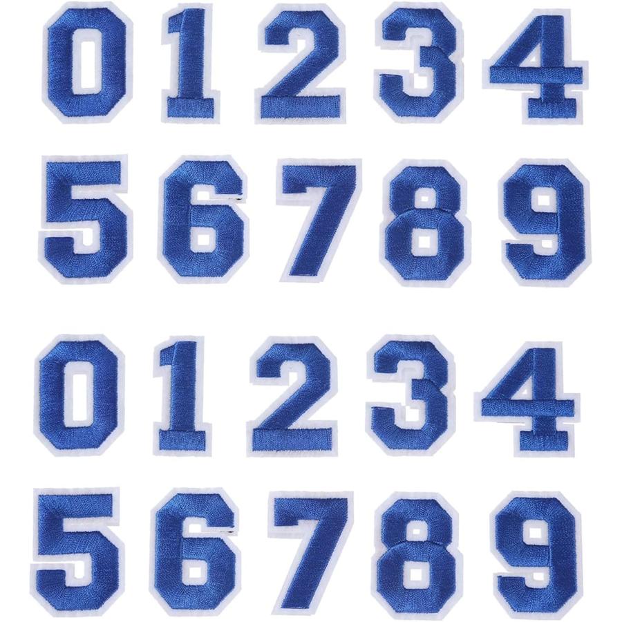 きらきらぷんぷん丸 アイロンワッペン 数字 【ブルー】 青 0~9 各2枚