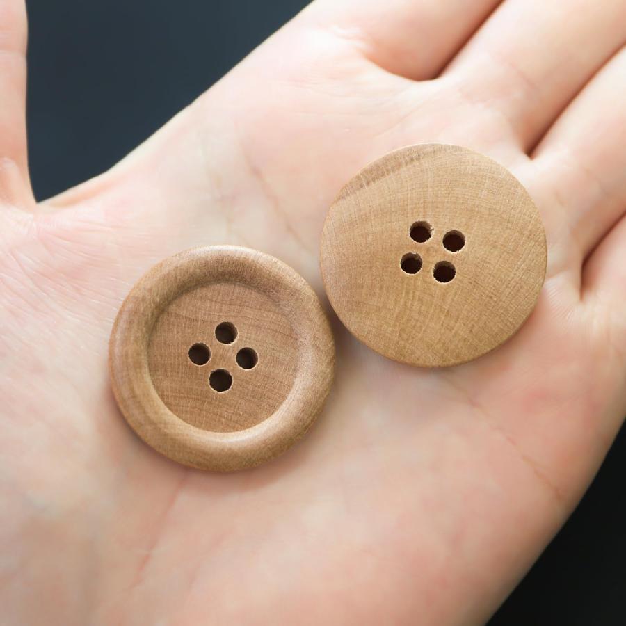 ウッドボタン 四つ穴ボタン ナチュラル シャツボタン ウッド ボタン ブラウン 木目 木製 6個入り【30mm】 B-085 | きらきらぷんぷん丸 | 06