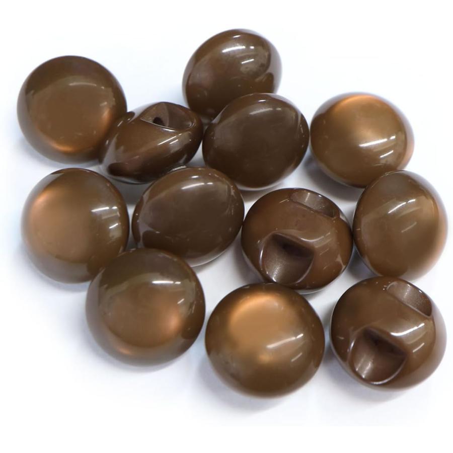 きらきらぷんぷん丸 カラークリアボタン【ブラウン】丸型 裏穴