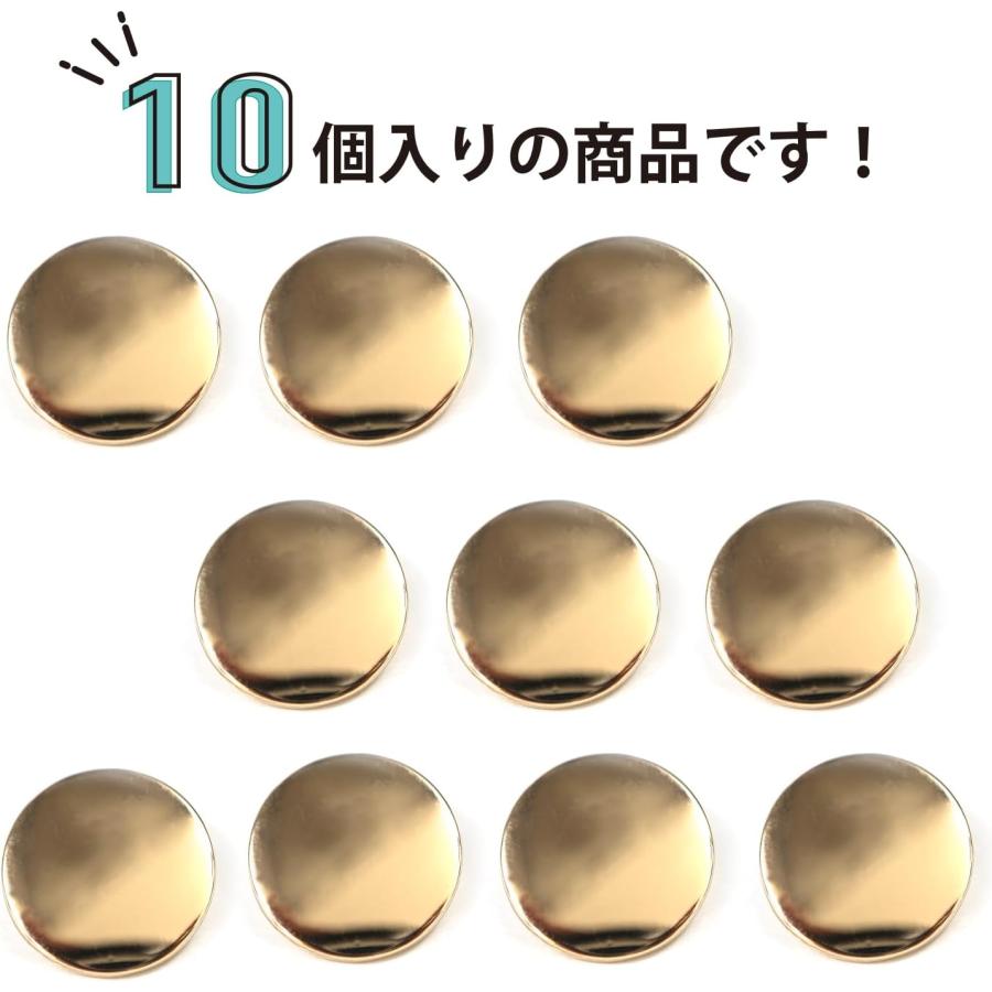 きらきらぷんぷん丸 メタルボタン フラット 【ゴールド 鏡面仕上げ