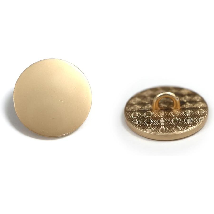 メタルボタン フラット 【ゴールド ツヤなし】 金 ビジュー 飾り 縫製 袖口 10個入り 【18mm】 きらきらぷんぷん丸 B-147 | きらきらぷんぷん丸