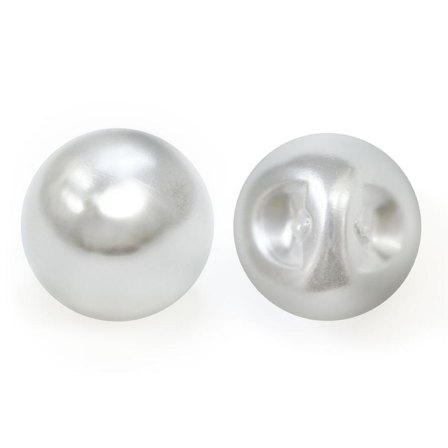 【パールボタン】 パール ボタン ホワイト ツヤあり 円 20個入り 【7.5mm】  B-169 | きらきらぷんぷん丸
