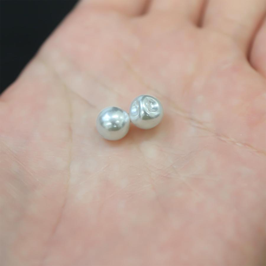 【パールボタン】 パール ボタン ホワイト ツヤあり 円 20個入り 【7.5mm】  B-169 | きらきらぷんぷん丸 | 06