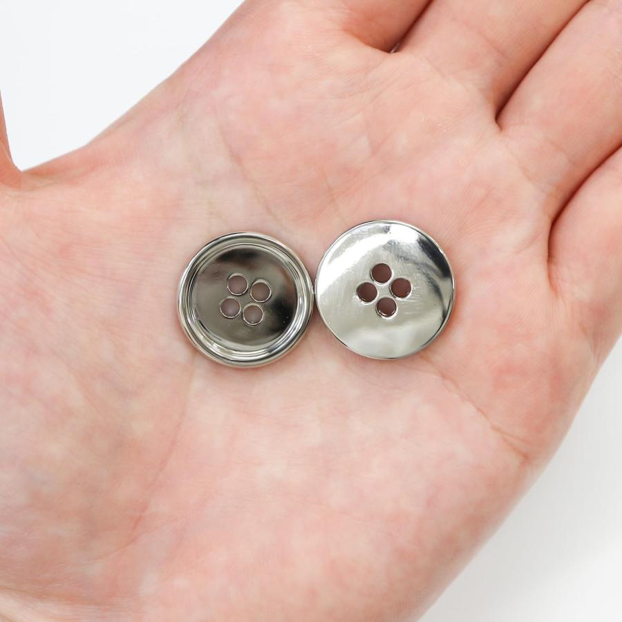 きらきらぷんぷん丸 メタルボタン 四つ穴 【シルバー 鏡面仕上げ】 銀