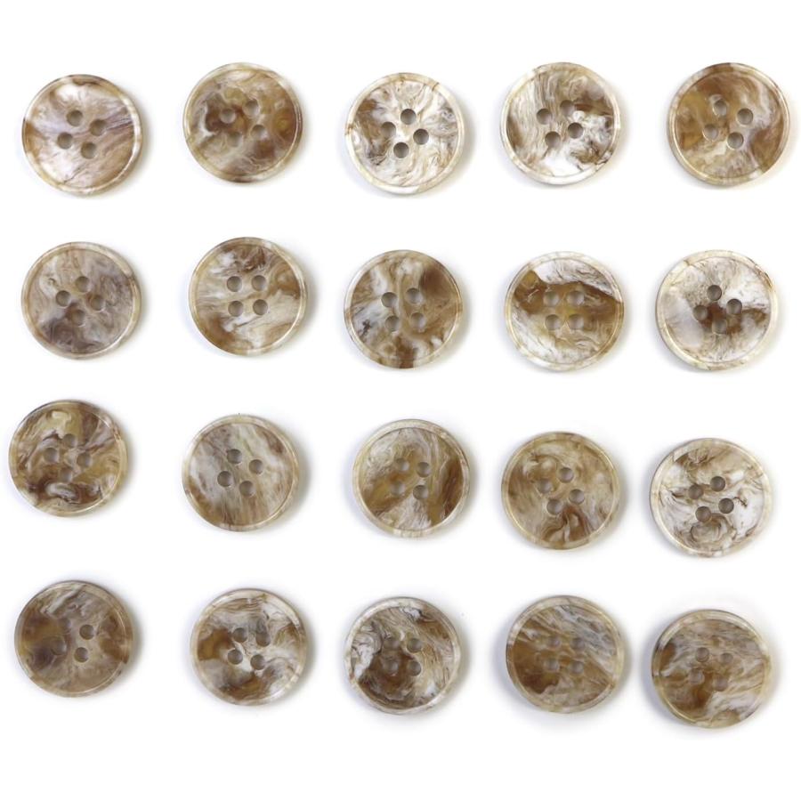 きらきらぷんぷん丸 マーブルボタン 四つ穴 【ホワイト&ベージュ】 白