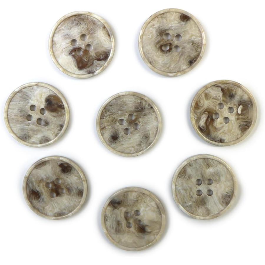 きらきらぷんぷん丸 マーブルボタン 四つ穴 【ホワイト&ベージュ】 白