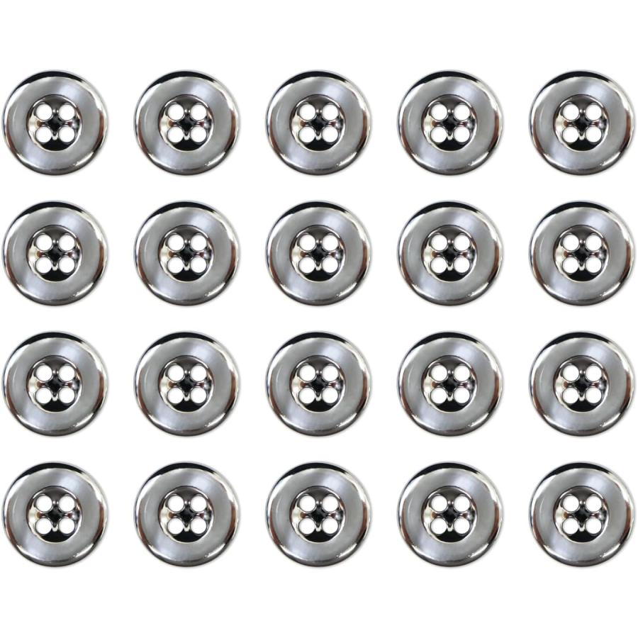 きらきらぷんぷん丸 四つ穴ボタン【片面 シルバー】銀 ベーシック