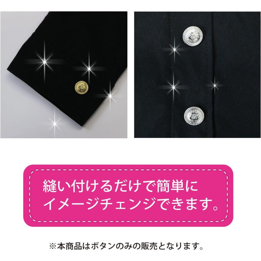 未使用級 メタル銀ボタン EASY トロピカル LARDINI ブラックブレザー きらきらぷんぷん丸 ブレザーボタン 軽量 【シルバー】 銀 足つき