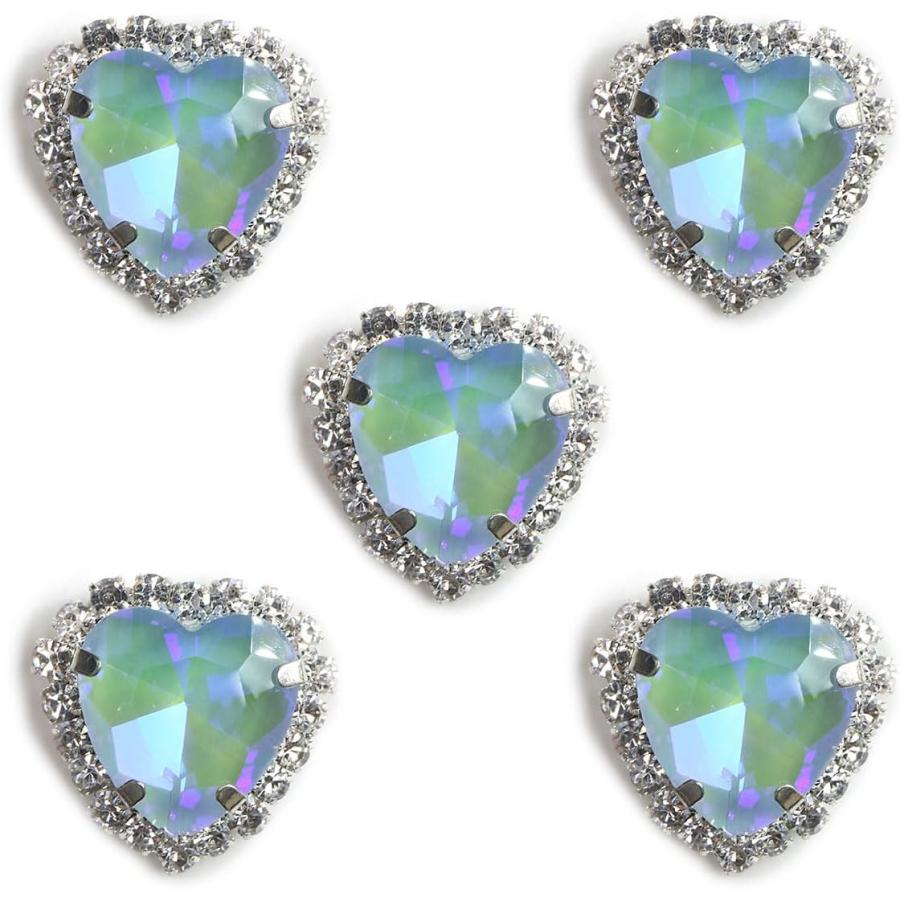 きらきらぷんぷん丸 ハート ビジュー パーツ【ブルー】シルバー 台座