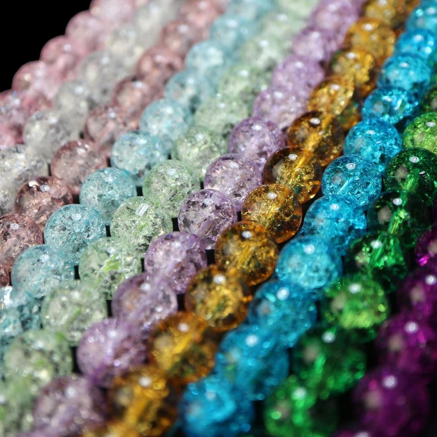 ガラスビーズ 10mm 1連 約37粒 クラッシュビーズ アクセサリー パーツ 