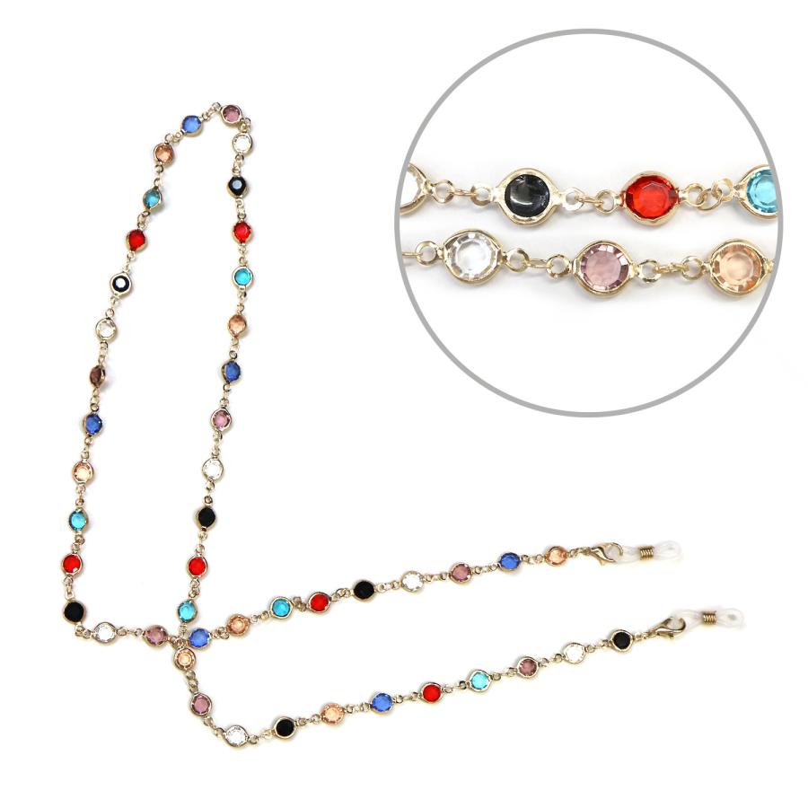 きらきらぷんぷん丸 メガネチェーン カラフル クリスタル マスク