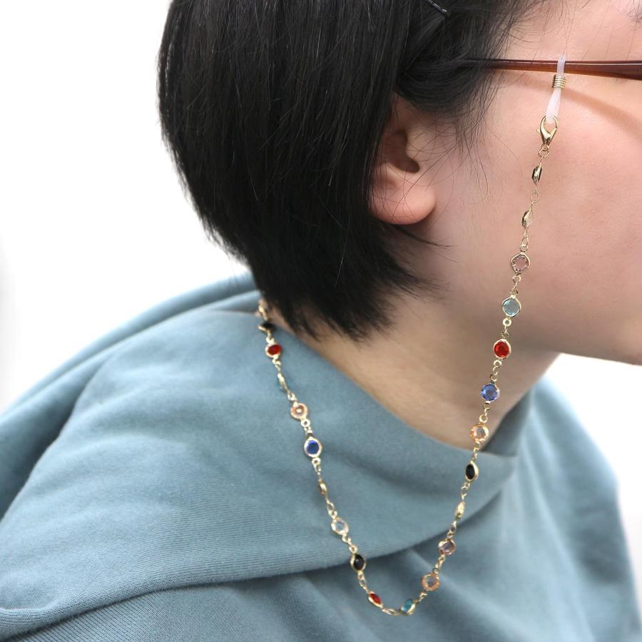 きらきらぷんぷん丸 メガネチェーン カラフル クリスタル マスク