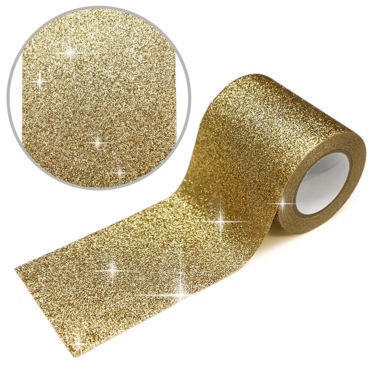 きらきらぷんぷん丸 グリッターテープ 幅広 金 ゴールド キラキラ ラメ