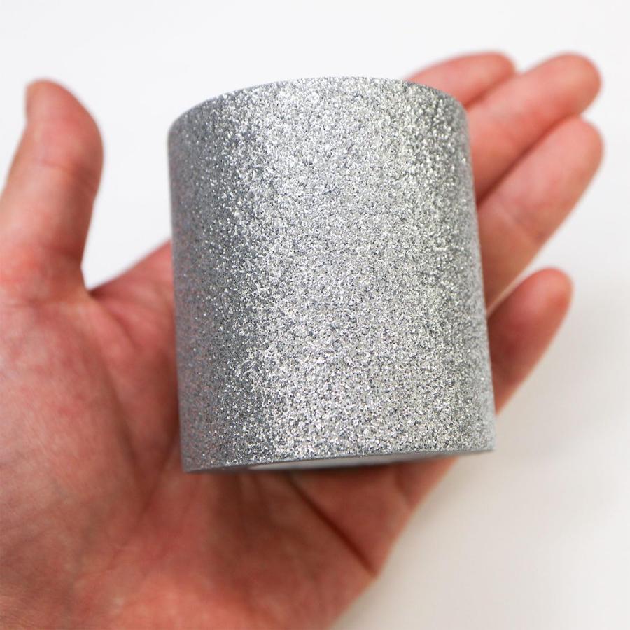 きらきらぷんぷん丸 グリッターテープ 幅広 銀 シルバー キラキラ ラメ