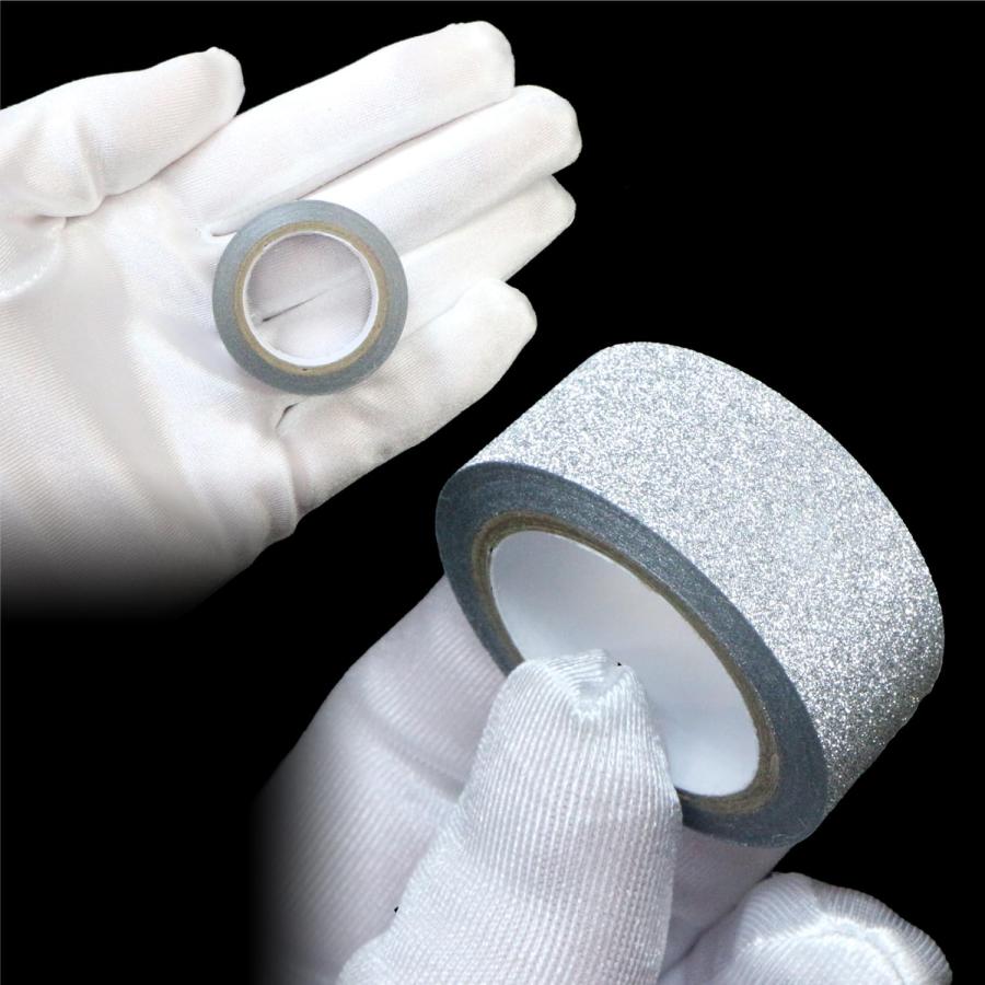 きらきらぷんぷん丸 グリッターテープ シルバー 細かいラメ キラキラ