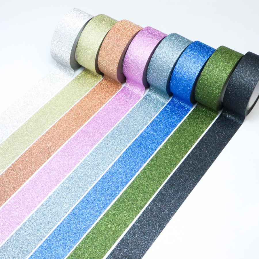 きらきらぷんぷん丸 グリッターテープ シルバー 細かいラメ キラキラ